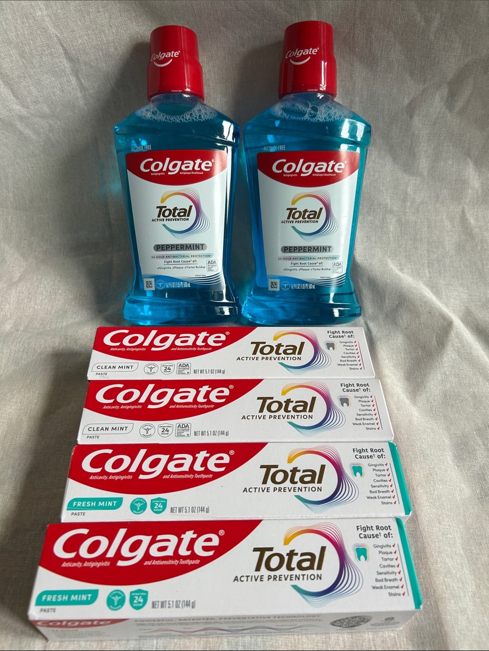 Colgate Total Active Prevention Mouthwash & Toothpaste Bundle